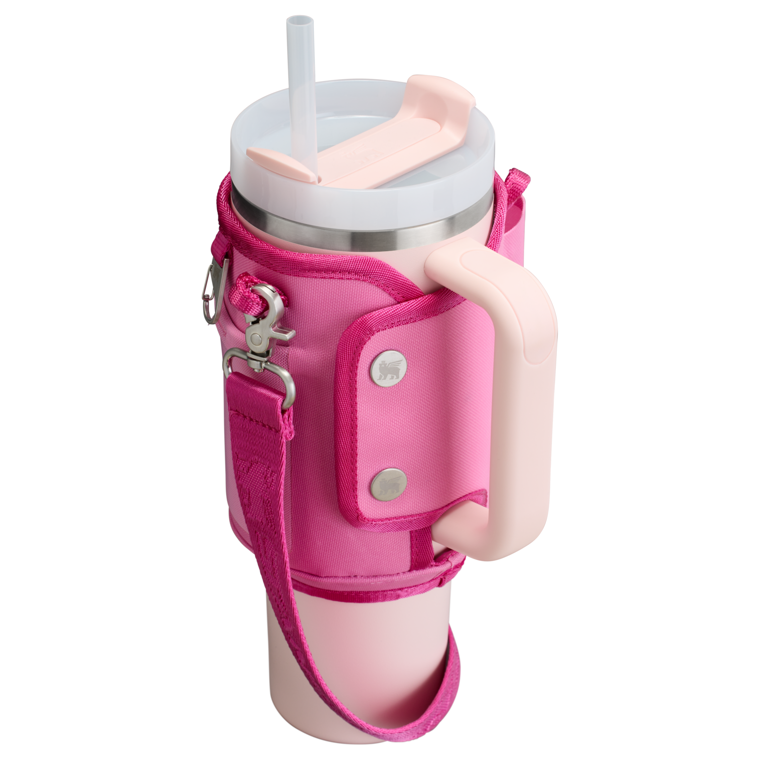 Stanley Carry-All 40 oz Quencher with Detachable Crossbody Straps in Fuchsia