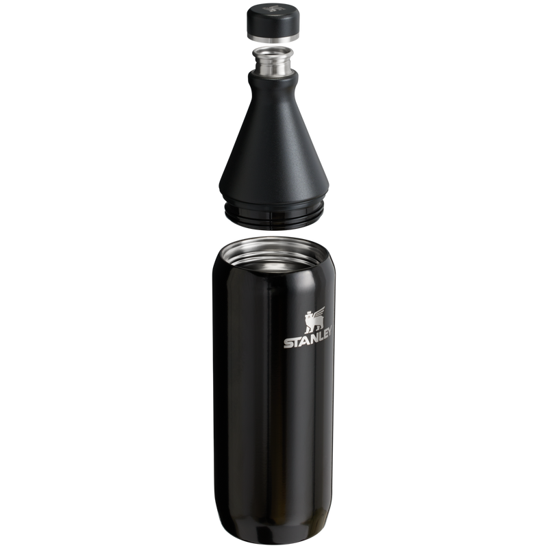 Stanley 1913 All Day Slim Bottle 34 OZ in Black Gloss | Cross Section View