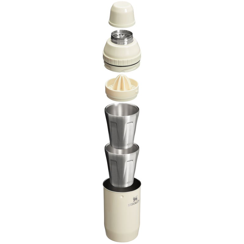 Stanley 1913 Adventure Happy Hour Cocktail Shaker Set in Cream Gloss | Cross Section View