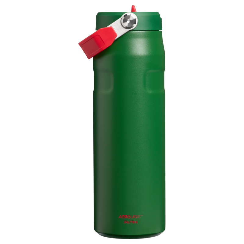 Stanley 1913 The Country Collection IceFlow™ Aerolight Flip Straw Bottle 24 OZ in Team Dark Green Red | Back View