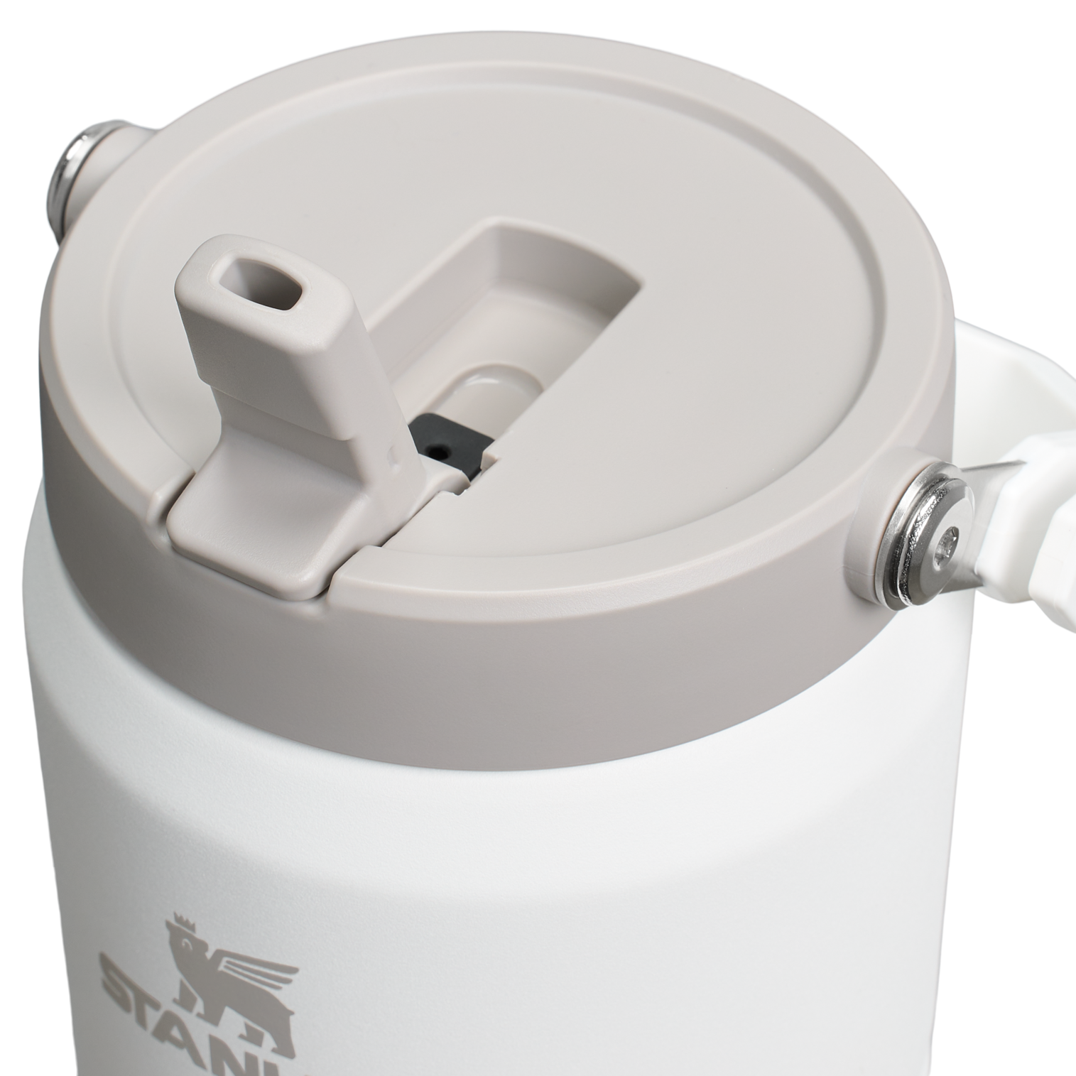 Stanley 40 OZ IceFlow Flip Straw Stainless Steel Water Bottle Tumbler In Frost White