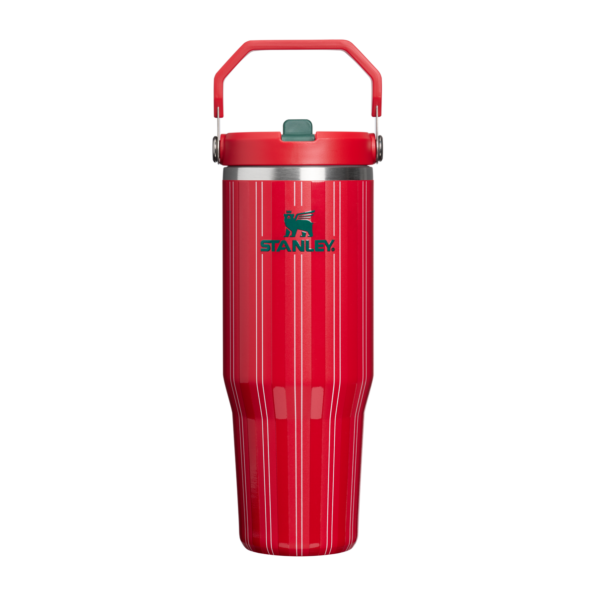 Stanley 1913 The IceFlow™ Flip Straw Tumbler 30 OZ in Rouge Holiday Stripe | Front View