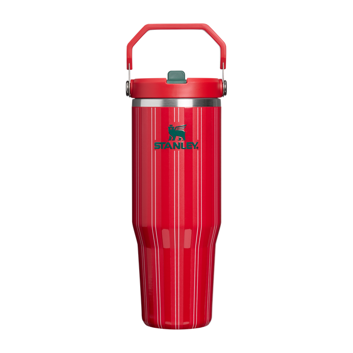 Stanley 1913 The IceFlow™ Flip Straw Tumbler 30 OZ in Rouge Holiday Stripe | Front View