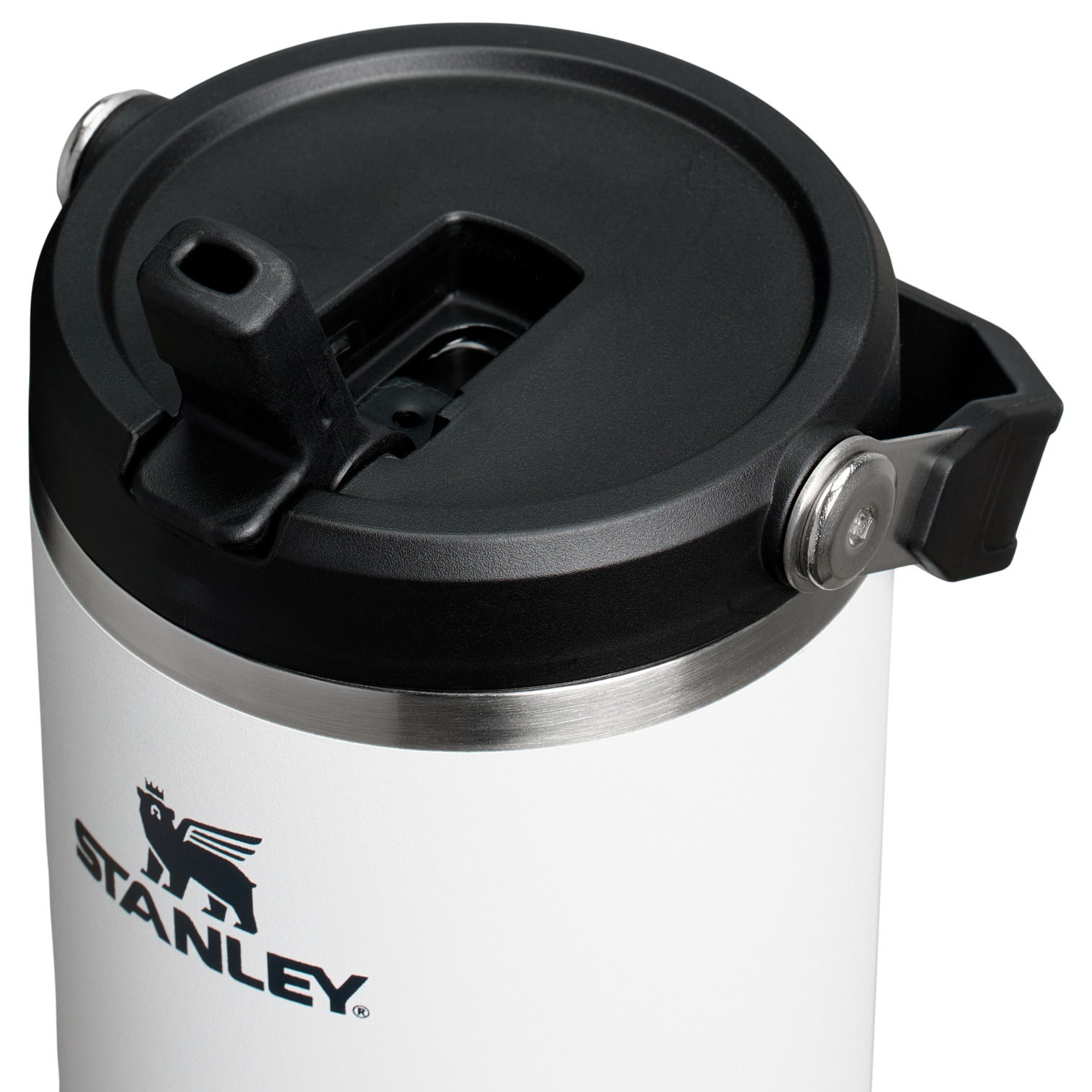 Stanley 40 OZ Ice Flow Flip Straw Insulated Tumbler In Chalk White