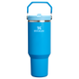Stanley 40 OZ Ice Flow Flip Straw Insulated Tumbler In Azure Blue