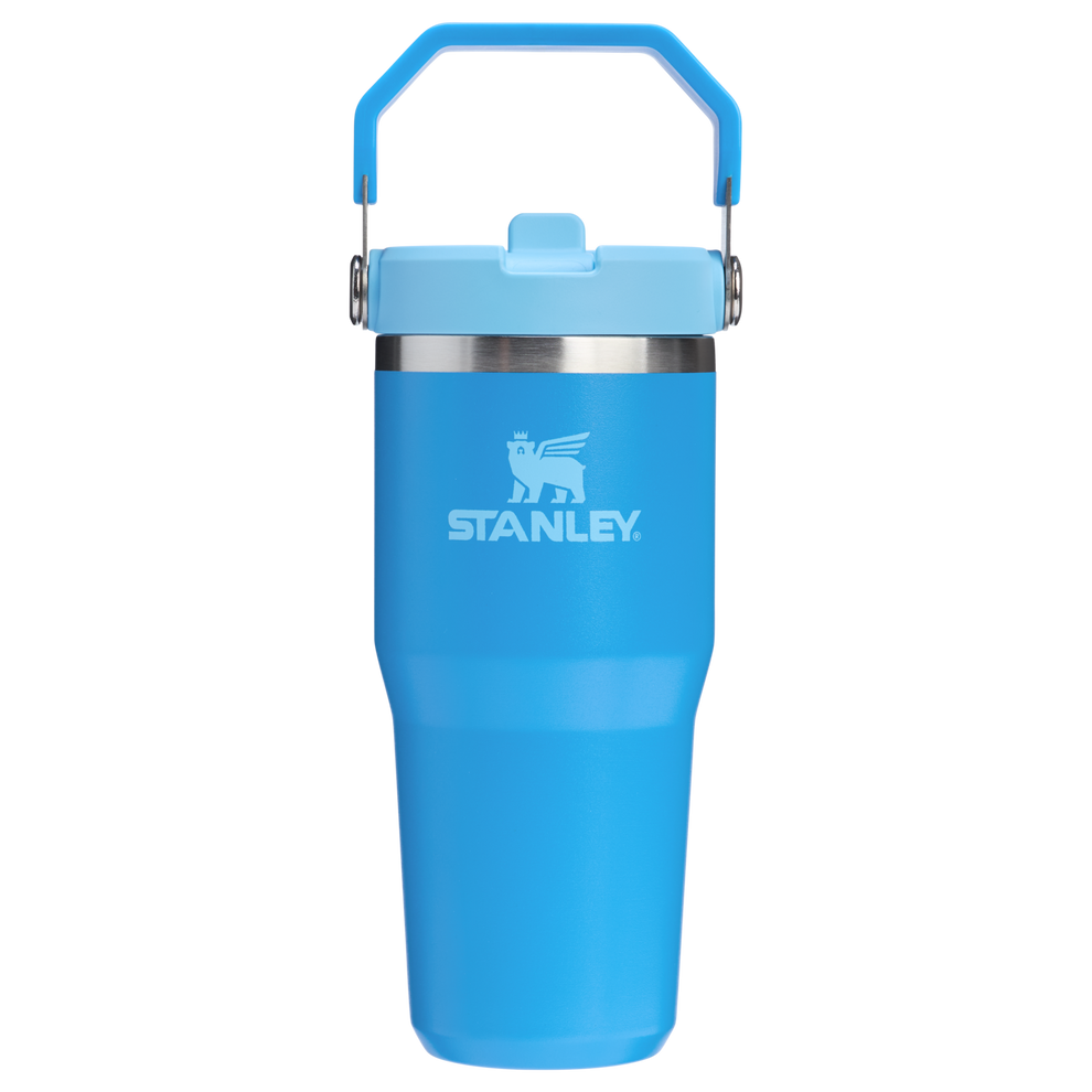 Stanley 14 OZ Ice Flow Flip Straw Insulated Tumbler In Azure Blue