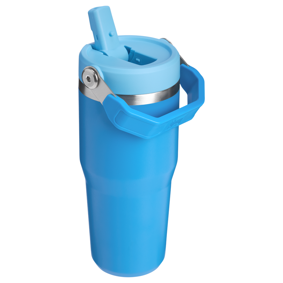 Stanley 14 OZ Ice Flow Flip Straw Insulated Tumbler In Azure Blue