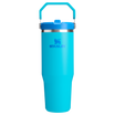Stanley 30 oz IceFlow Flip Straw Water Bottle In Splash Blue