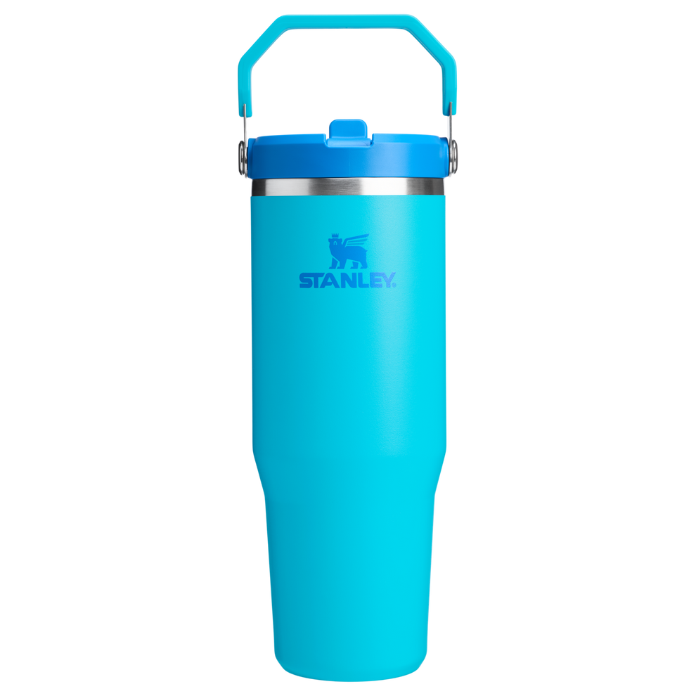 Stanley 30 oz IceFlow Flip Straw Water Bottle In Splash Blue