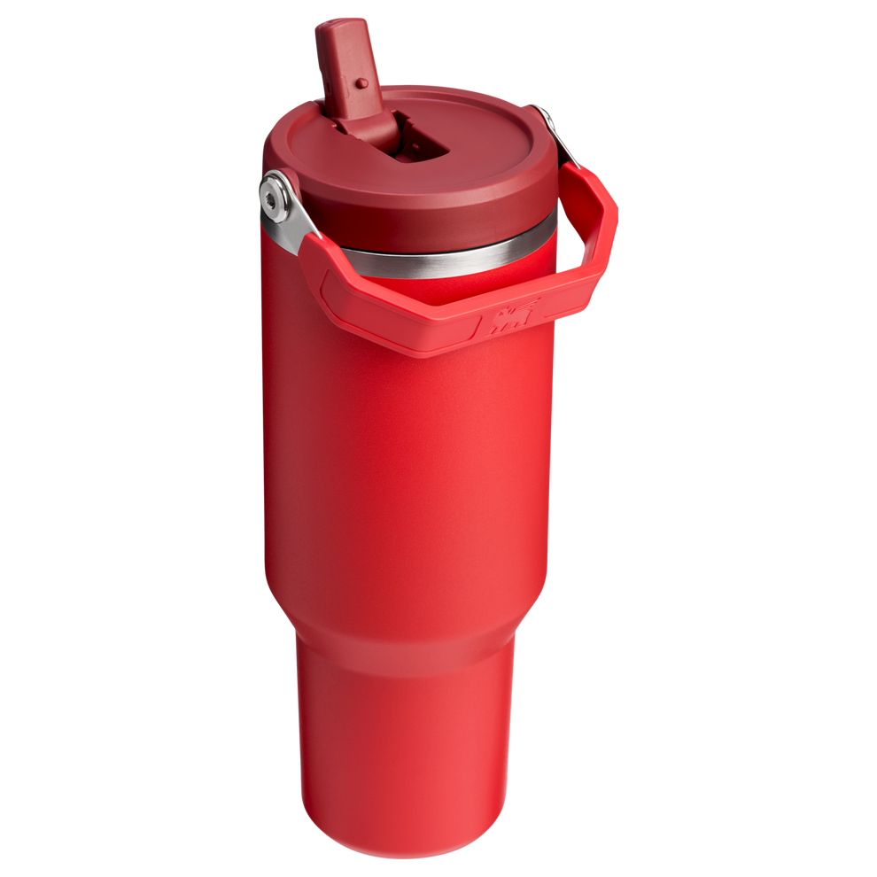 Stanley 40 OZ Ice Flow Flip Straw Insulated Tumbler In Chili Red