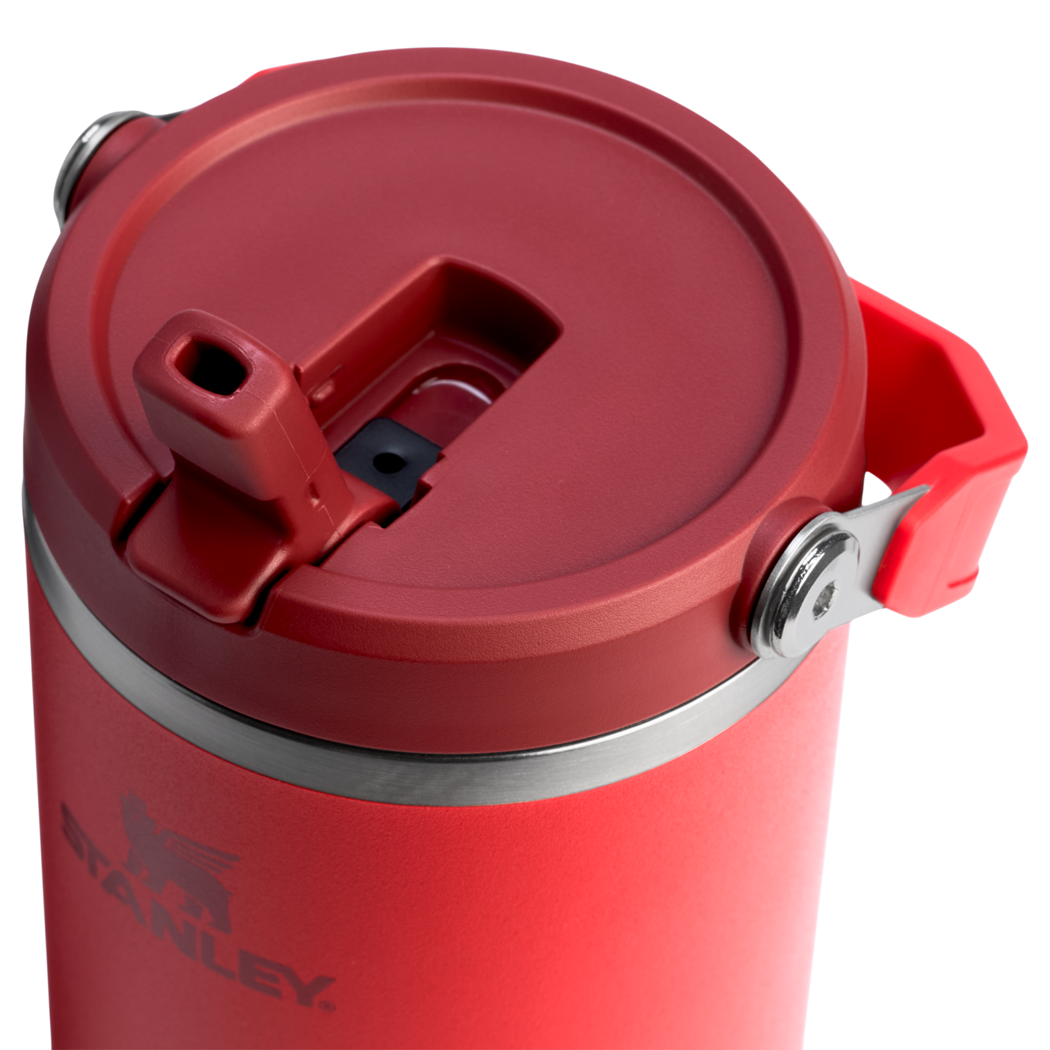 Stanley 40 OZ Ice Flow Flip Straw Insulated Tumbler In Chili Red