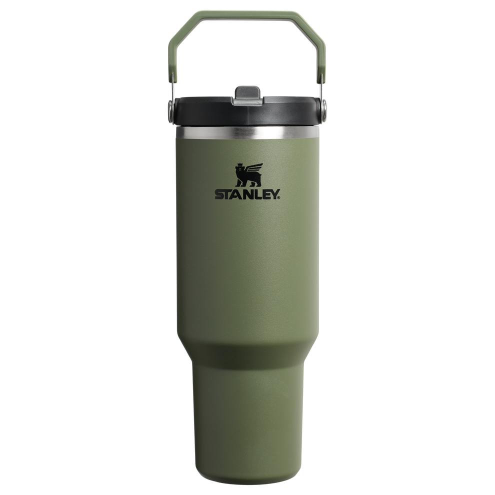 Stanley 40 OZ Ice Flow Flip Straw Insulated Tumbler In Dried Pine Green