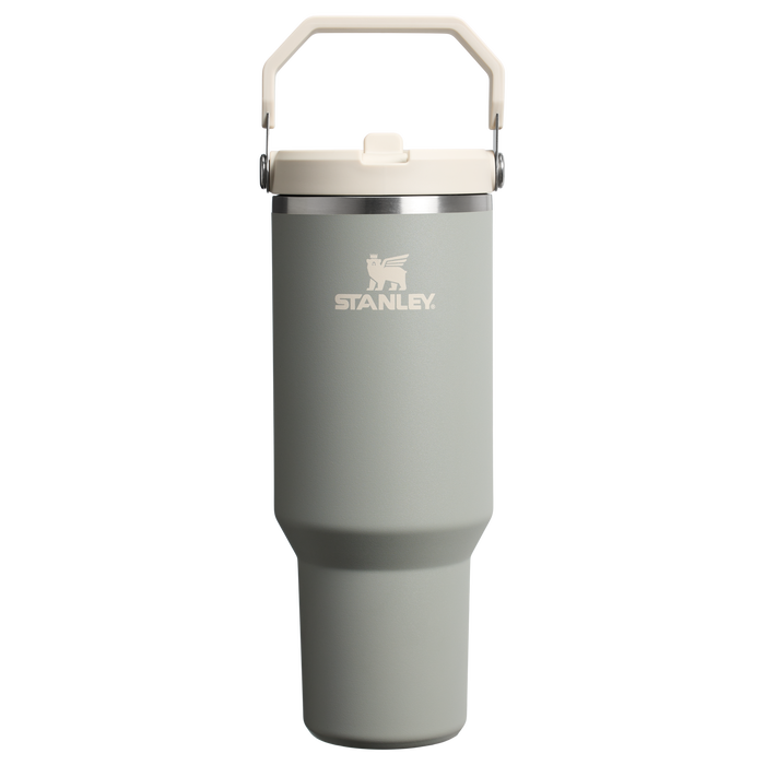 Stanley 40 OZ Ice Flow Flip Straw Insulated Tumbler In Sage Grey