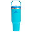 Stanley 40 OZ IceFlow Flip Straw Stainless Steel Tumbler In Splash Blue