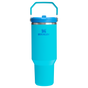 Stanley 40 OZ IceFlow Flip Straw Stainless Steel Tumbler In Splash Blue
