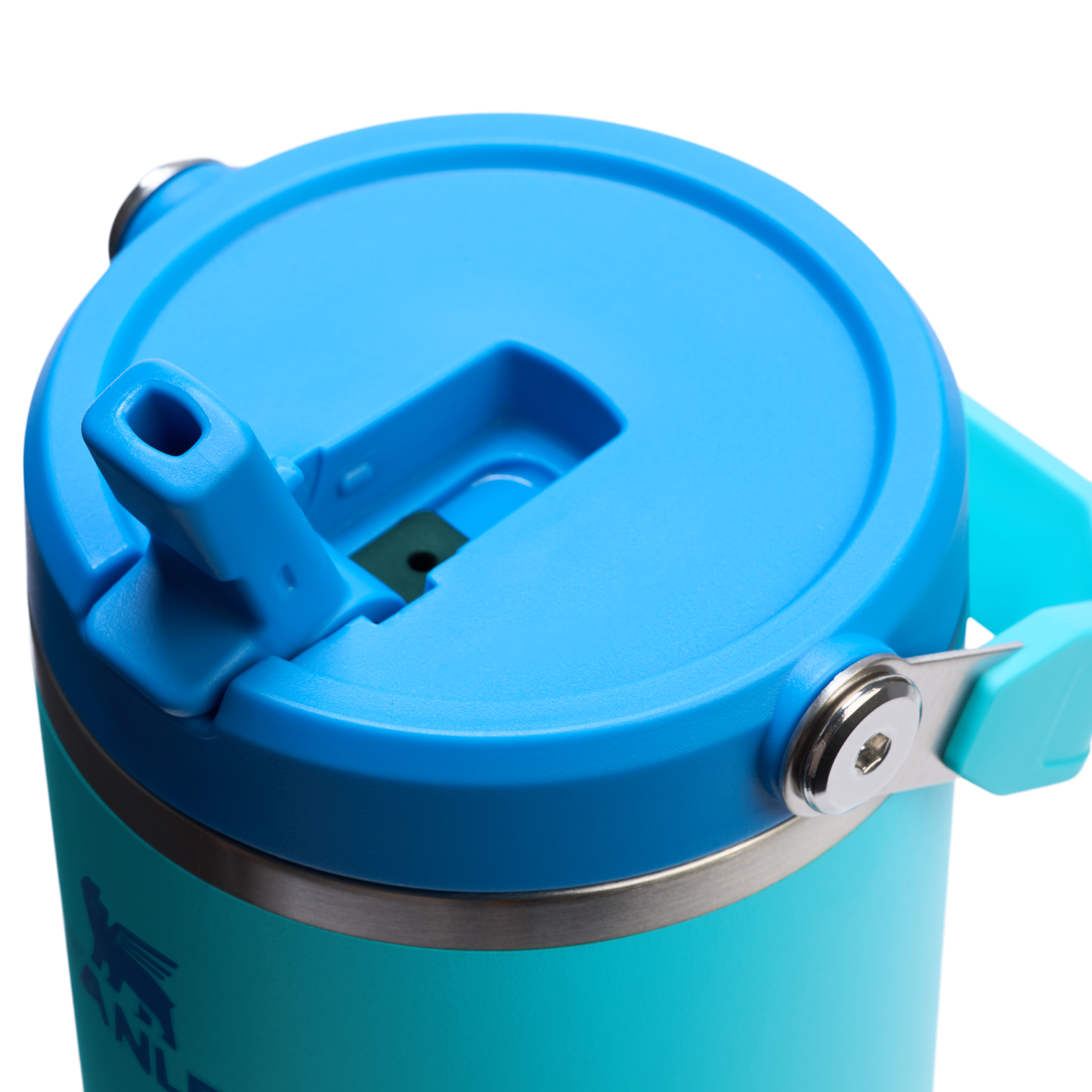 Stanley 40 OZ IceFlow Flip Straw Stainless Steel Tumbler In Splash Blue