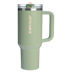 Stanley 40 OZ IceFlow Flip Straw Stainless Steel Tumbler In Lichen Green