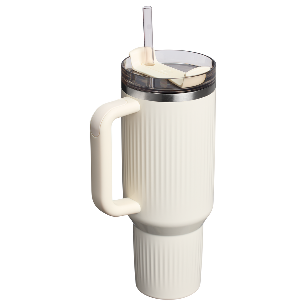 Stanley 40 OZ Quencher Fluted Insulate Tumbler In Cream White