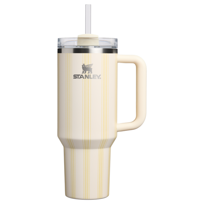Stanley 1913 The Quencher H2.0 Flowstate™ Tumbler 40 OZ in Cream Picnic Stripe | Front View