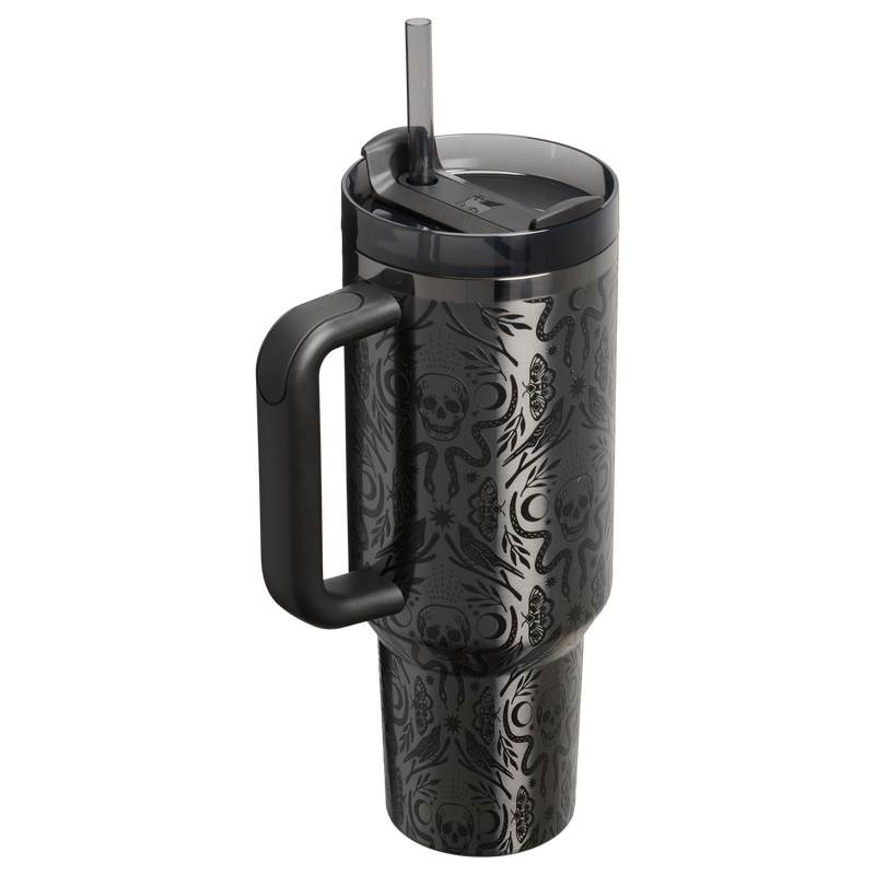 Stanley 1913 The Halloween Quencher ® H2.0 FlowState™ Tumbler 40 OZ in Deadly Damask | Back View