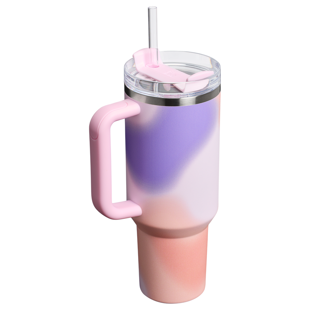 The Stanley Quencher H2.O FlowState Tumbler 40 OZ Cup In Rose Petal Motion