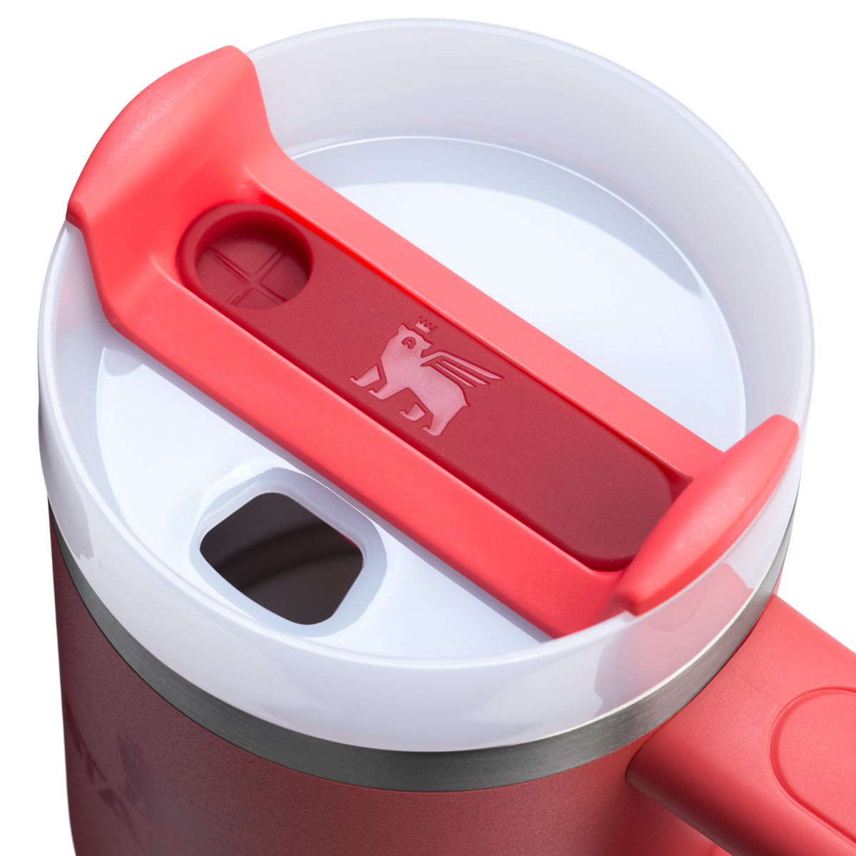 Stanley 1913 The Quencher H2.O FlowState™ Tumbler 14 OZ in Hot Coral | Lid Detailed View