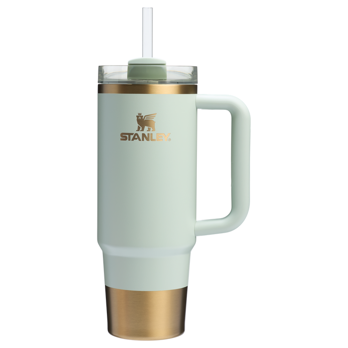 Stanley Quencher H2.O FlowState Tumbler Cup 30 OZ In Gilded Celadon Blue