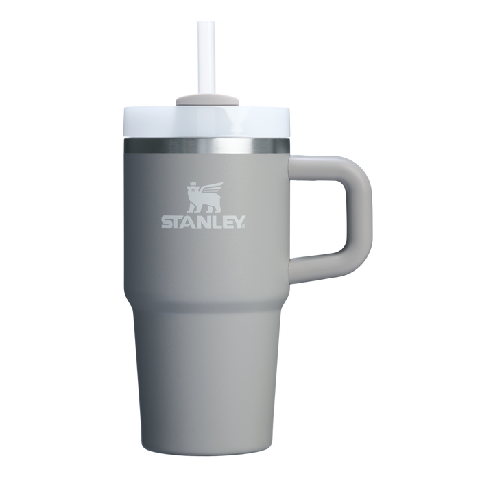 The Quencher H2.O 20 oz FlowState Tumbler with handle and straw in Ash Grey
