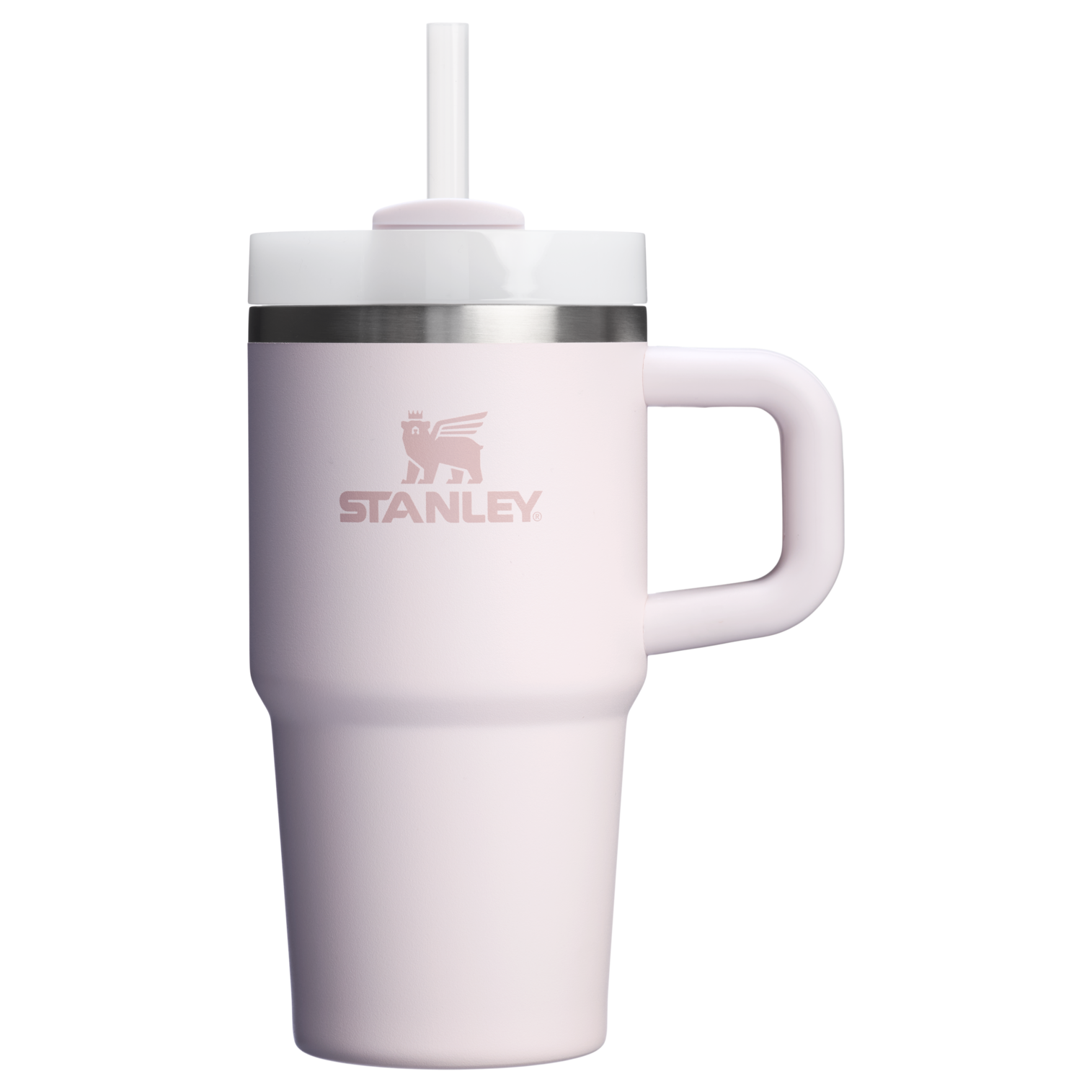 The Quencher H2.O 20 oz FlowState Tumbler with handle and straw in Rose Quartz Pink