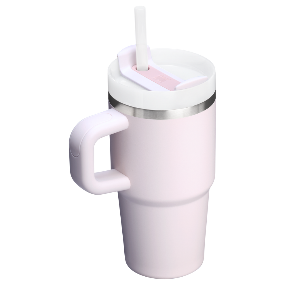 The Quencher H2.O 20 oz FlowState Tumbler with handle and straw in Rose Quartz Pink