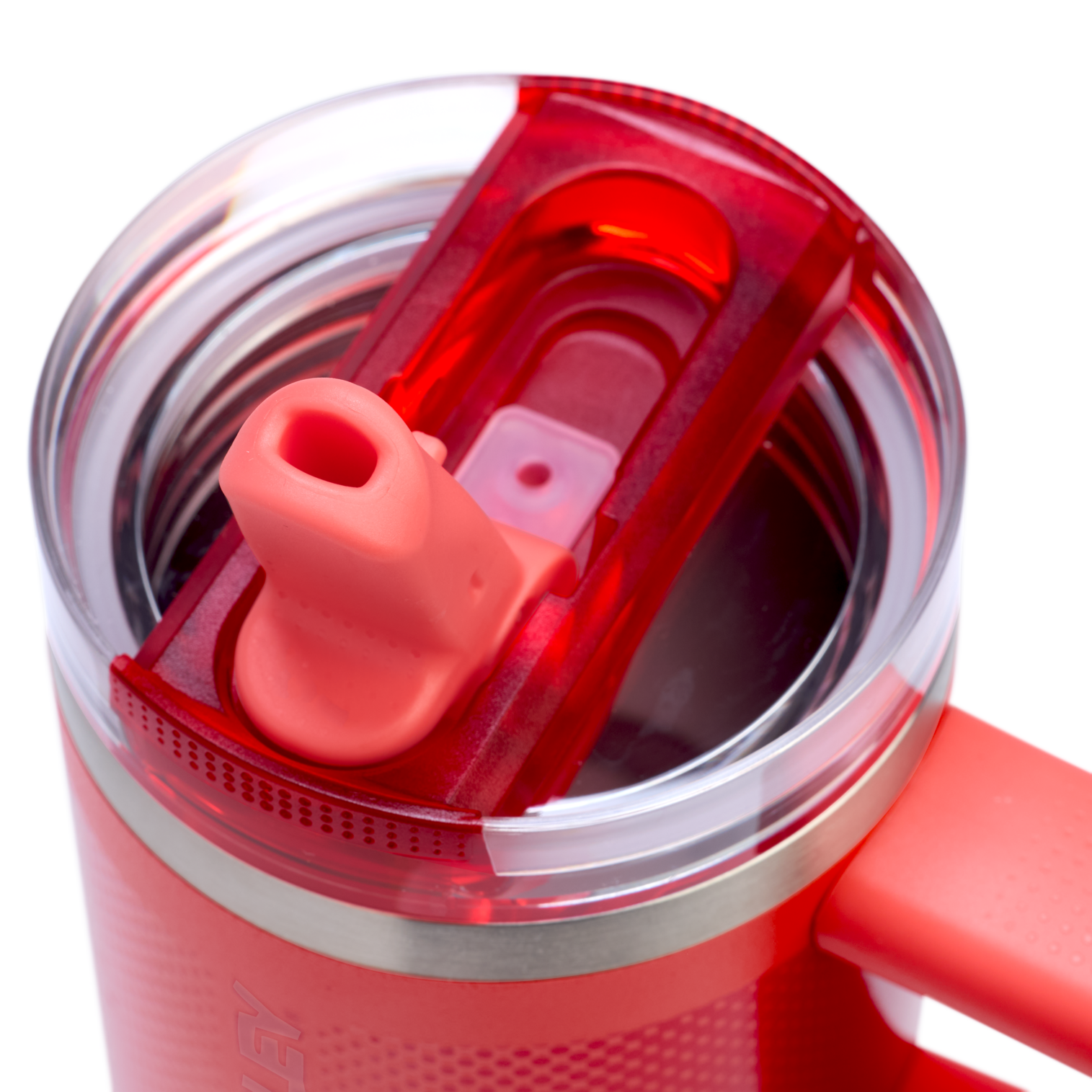 Stanley 14 OZ ProTour Flip Straw Tumbler Cup In Hot Coral Red