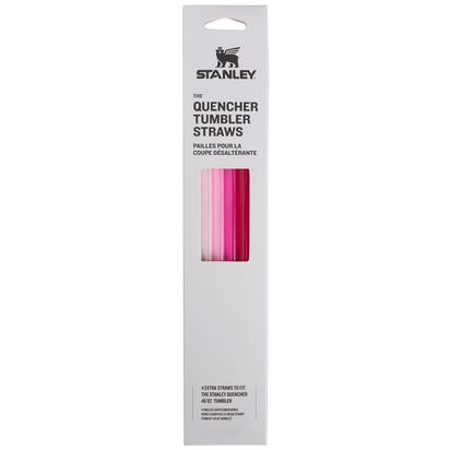 Stanley 1913 Adventure Quencher Travel Tumbler Straws 40 OZ 4-Pack in Pink | Front View