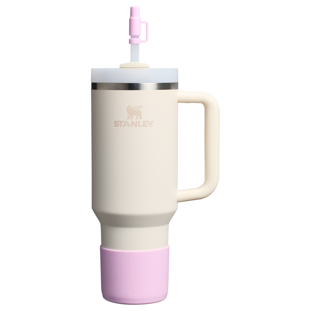Stanley Quencher Tumbler Boot & Straw Cover For 40 OZ Cups In Cherry Blossom Pink