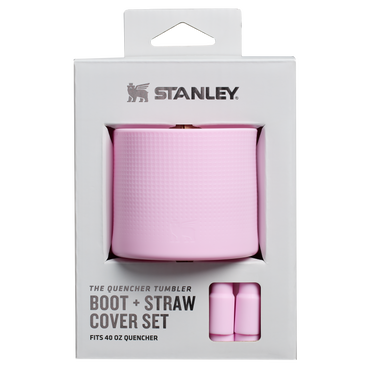 Stanley Quencher Tumbler Boot & Straw Cover For 40 OZ Cups In Cherry Blossom Pink
