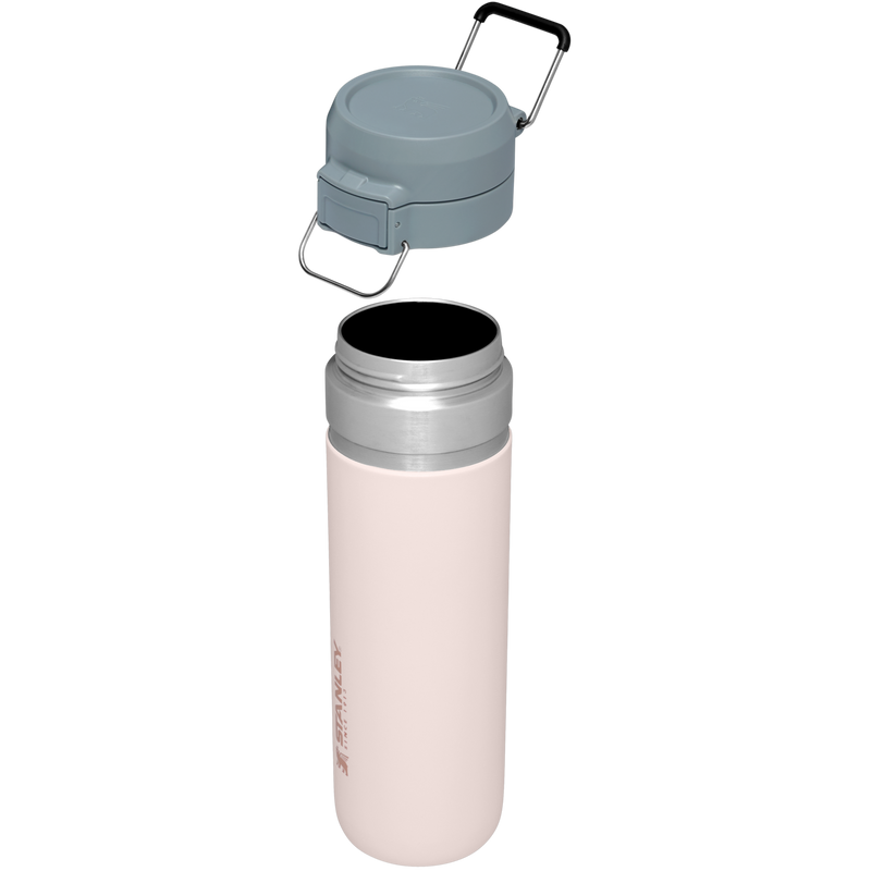 Stanley 1913 The Quick Flip Go Bottle 24 OZ in Rose Quartz | Cross Section View