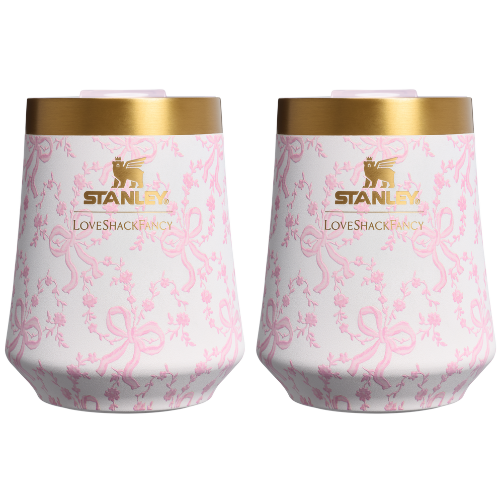 Stanley 1913 Stanley 1913 x LoveShackFancy Holiday The Reserve Wine Tumbler Set 11 OZ (2-pack) in Coquette Bow Chantilly | View 1