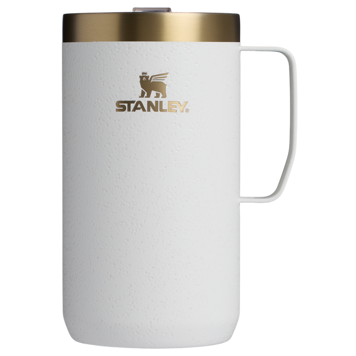 Stanley 24 OZ Stay Hot Insulated Camp Mug In Cream Moon White