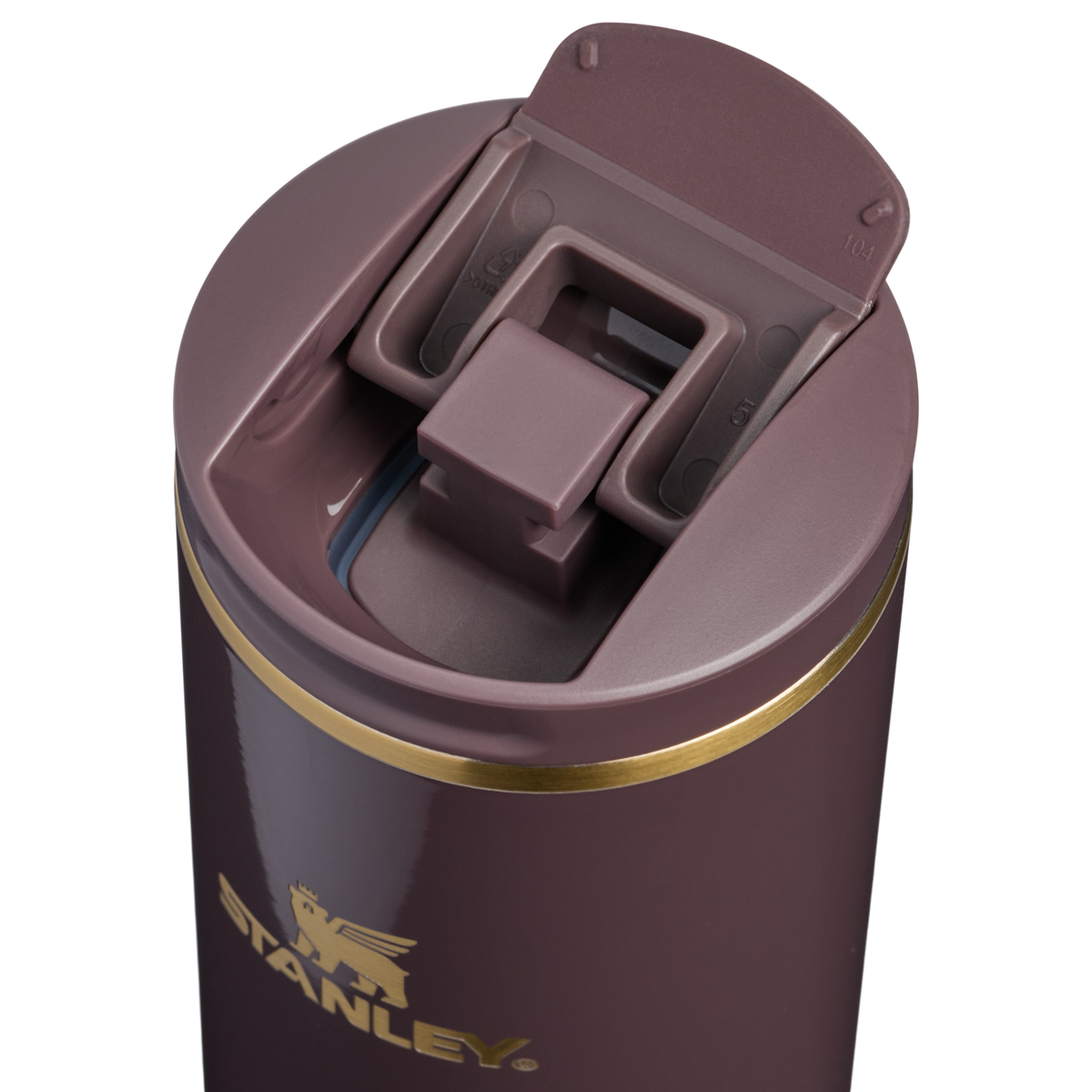 Stanley 1913 The Transit 2.0 Flip Top Mug 16 OZ in Fig Gloss | Lid Detailed View