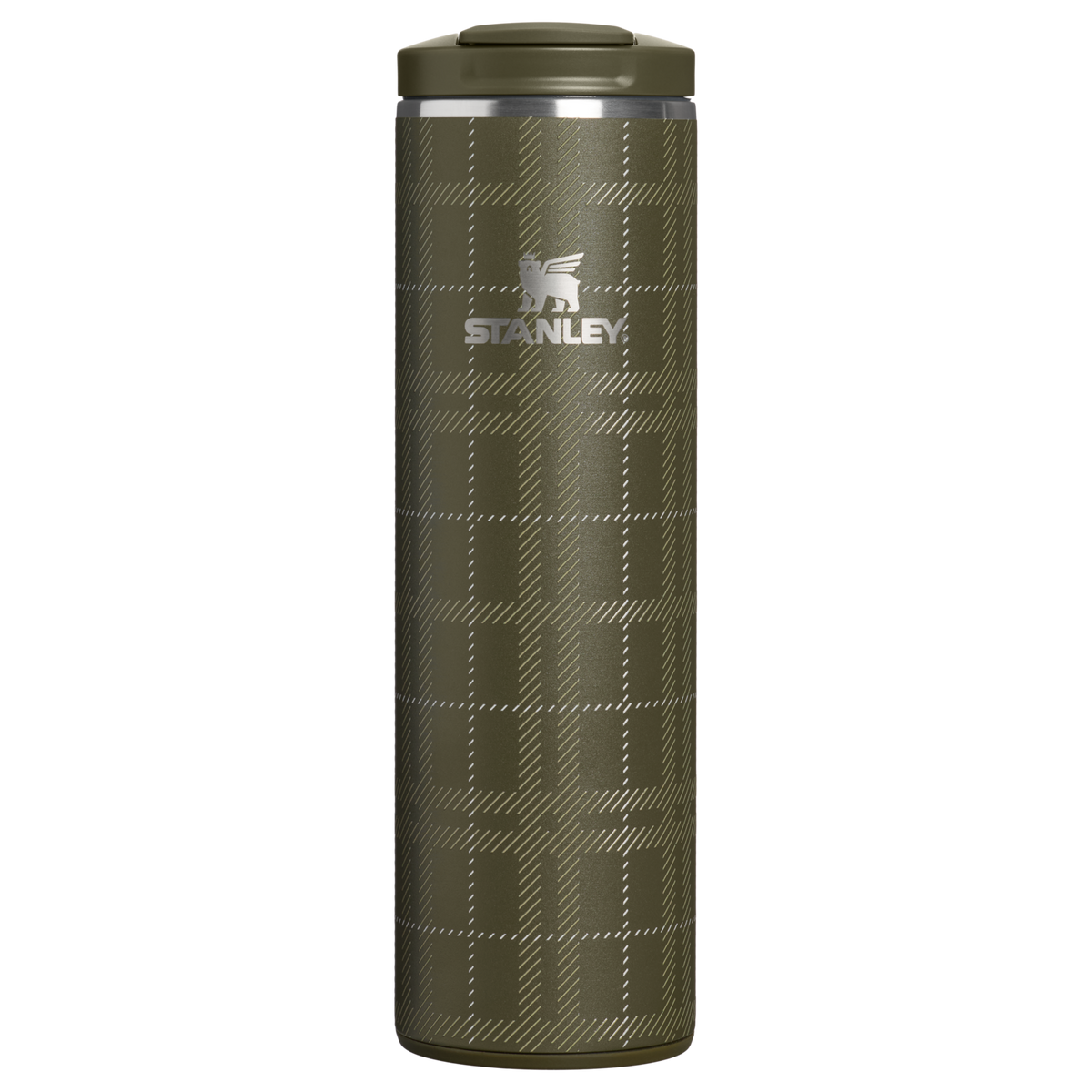 Stanley 1913 The Transit 2.0 Flip Top Mug 16 OZ in Peat Moss Plaid | Front View