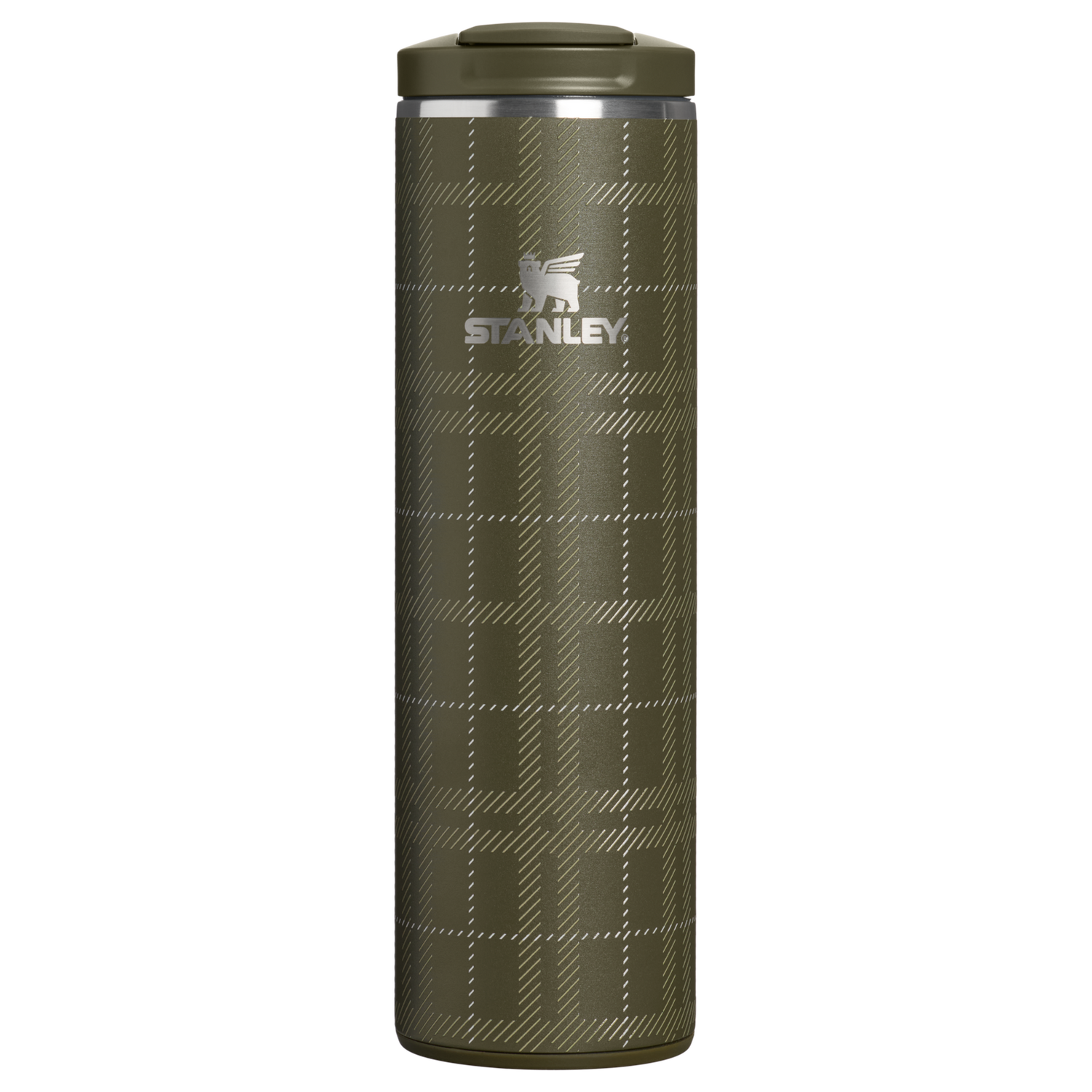 Stanley 1913 The Transit 2.0 Flip Top Mug 16 OZ in Peat Moss Plaid | Front View