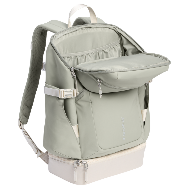 Stanley 1913 The Vitalize™ Backpack 30.9 QT in Sage Grey | Back Open View