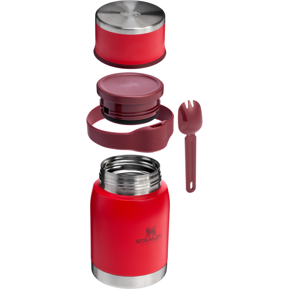 Stanley 1913 Adventure To-Go Food Jar + Spork 24 OZ in Chili Red | Cross Section View