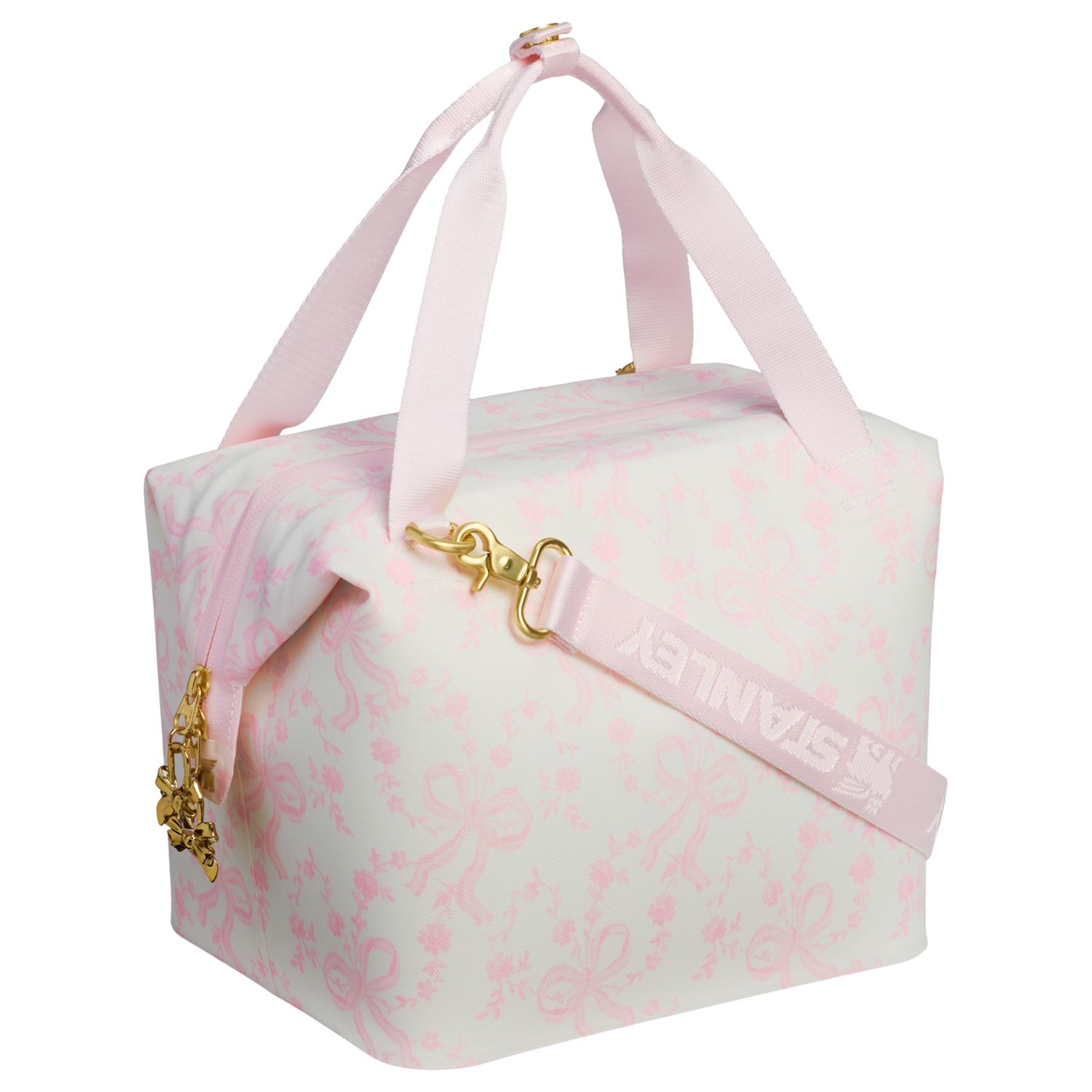 Stanley 1913 Stanley 1913 x LoveShackFancy Holiday All Day Julienne Mini Cooler 10 Can 7.4 QT 7.0 L in Coquette Bow Chantilly | Front View