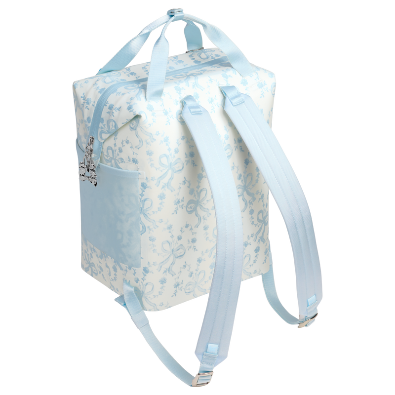 Stanley 1913 Stanley 1913 x LoveShackFancy Holiday All Day Madeleine Mini Cooler Backpack 20 Can 14 QT 13.2 L in Coquette Bow Winter Ice | Back View