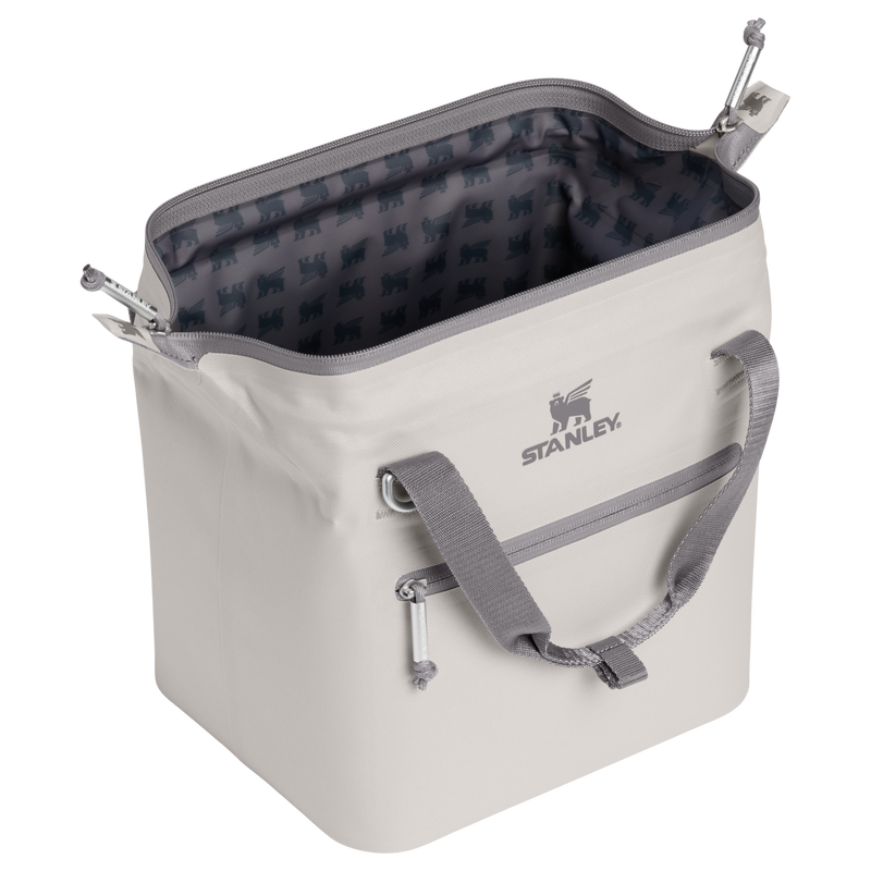 Stanley 1913 The All Day Julienne Mini Cooler 10 Can 7.4 QT 7.0 L in Ash | Open View