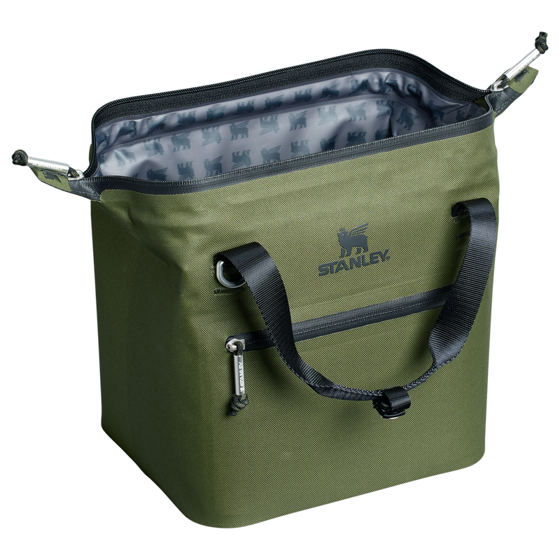 Stanley 1913 The All Day Julienne Mini Cooler 10 Can 7.4 QT 7.0 L in Dried Pine | Open View