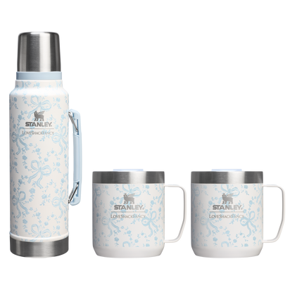 Stanley 1913 Stanley 1913 x LoveShackFancy Holiday The Everyday Cocoa Set in Coquette Bow Winter Ice | Front View