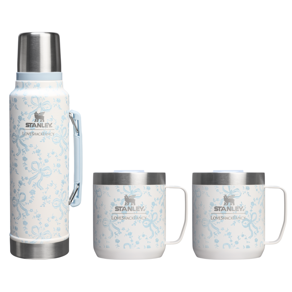 Stanley 1913 Stanley 1913 x LoveShackFancy Holiday The Everyday Cocoa Set in Coquette Bow Winter Ice | Front View