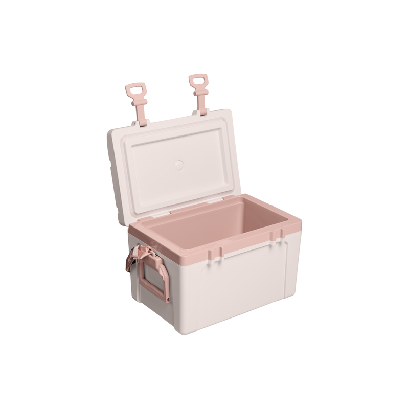 Stanley 1913 The Easy Carry Outdoor Cooler + Strap 24 QT in Rose Quartz | Open View