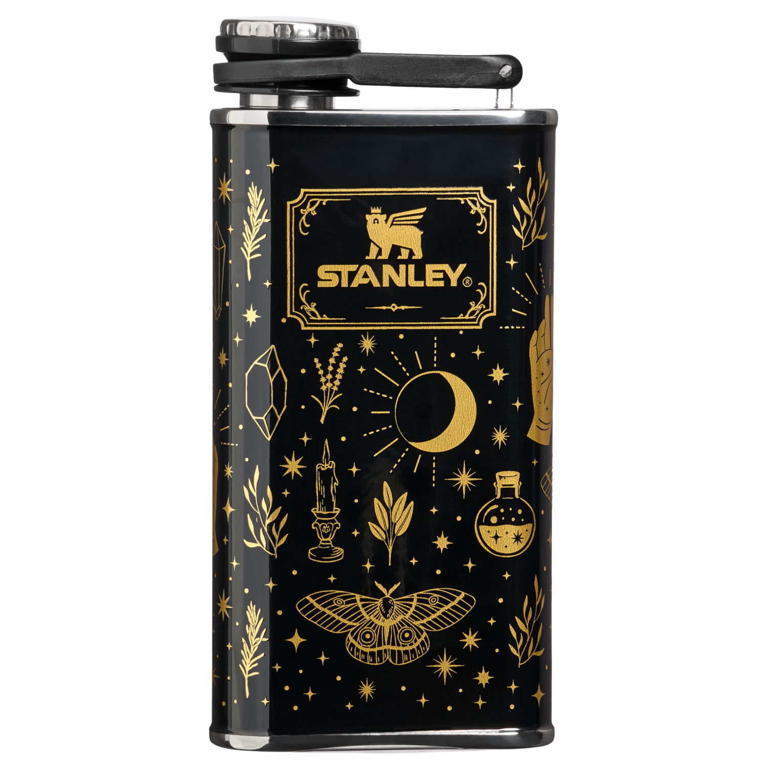 Stanley 1913 Halloween Easy-Fill Wide Mouth Flask 8 OZ in Black Magic | Front View